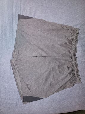 Nike Gray Athletic Shorts with Swoosh